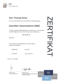 Zertifikat Geprüfter Hausmeister